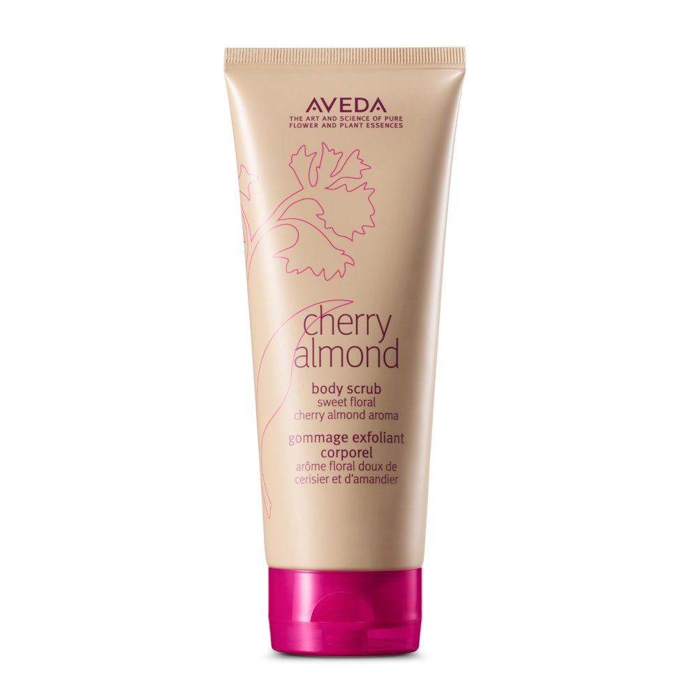 Aveda Cherry Almond Body Scrub | with Sweet Almond Oil, Cherry Blossom Extract | Sweet Floral Aroma of Tonka Bean, Certified Organic Orange, Ylang Ylang | 98% Naturally Derived*, 6.7 Fl Oz