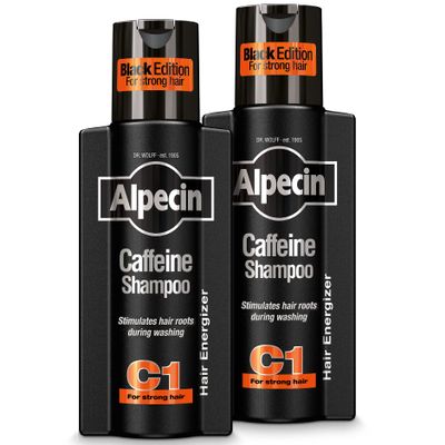 Alpecin C1 Caffeine Shampoo Black Edition, 2 x 250 ml  For natural hair growth