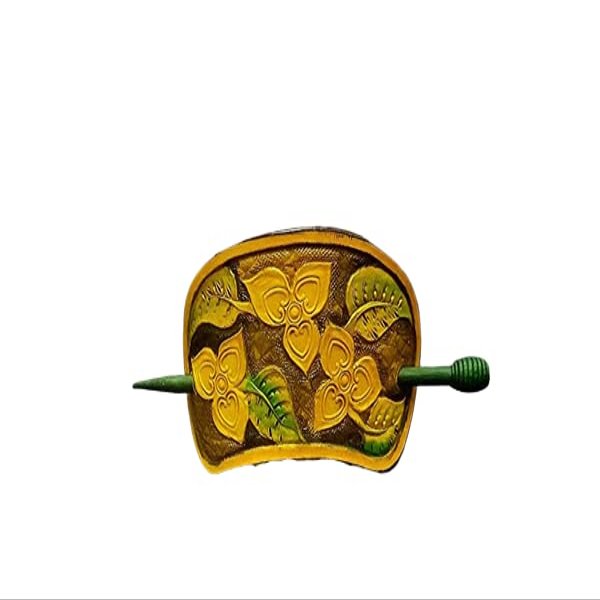 Women's 3D Genuine Leather Barrette, Hand Tooled Leather Hair Barrette, Leather Hair Stick, Hair Barrettes with Sticks, Leather Hair Clip, Leather Hair Clips, Barrette out of Leather, Flower, Floral Design, Autumn Leaf