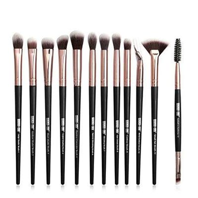 12/18/20 Pcs Makeup Brushes Set professional brush Multifunctional Powder Eyeshadow Lip Make Up Brush Beauty Tools Makeup Gift KH118 (12pcs Black)