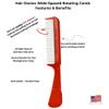 The Hair Doctor Handle Comb with silky smooth rotating teeth reduces hair breakage and hair loss (22 Stainless Teeth, Red) view 3