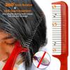 The Hair Doctor Handle Comb with silky smooth rotating teeth reduces hair breakage and hair loss (22 Stainless Teeth, Red) view 4