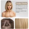 HAIRCUBE Blonde Bob Wig with Bangs Short Bob Wigs for Women Short Blonde Wig with Dark Roots Heat Resistant Synthetic Wig Natural Looking for Daily Use view 4