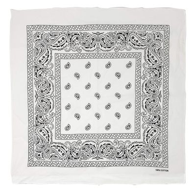 allgala 12 Pack 100% Cotton Premium Bandanas Head Band Wrap Scarf-White-HA55901
