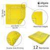 allgala 12 Pack 100% Cotton Premium Bandanas Head Band Wrap Scarf-Yellow-HA55913 view 2