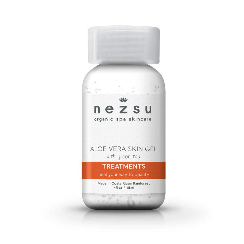 Nezsu Aloe Vera Skin Gel Face Treatment with Green Tea (4 Fl Oz)