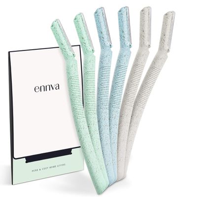 ennva Dermaplane Razor for Women | Face Razor & Eyebrow Trimmer | Multipurpose Facial Hair Removal Tool with Disposable Blades, 6Pcs