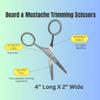 G.B.S Men's 3n1 Trimming, Cutting and Styling Beard Scissors, Stainless-steel Scissors for Beard, Mustache, Eyebrow, Nose Hair, Leather Travel Case and Beard and Mustache Comb view 2