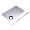 2 Pcs Stainless Steel Cosmetic Makeup Palette, Professional Cosmetic Mixing Makeup Palette Spatula Makeup Artist Tool, Beauty Salon Color Cream Mixing Palette With A Spatula Makeup Nail Art Palette view 2