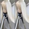 Missyvan White Hair Color 13 * 4 Lace Front Wig Glueless Long Straight Hair Wigs Platinum White Heat Resistant Fiber Hair Synthetic Lace Front Wigs for Fashion Women 28Inches view 1