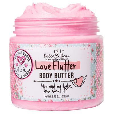 Bella & Bear Love Flutter Body Butter - Hydrating Cream for Soft, Smooth Skin | Perfect for Stretch Marks & Scars | 6.7oz of Nourishing Love