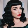 G&T Wig Rockabilly Vintage Wigs for Women, Short Black Wig with Bangs, Shoulder Length Heat Resistant Short Curly Bettie Page Wigs for Cosplay & Daily Use view 1
