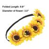 Sunflower Headband Flower Crown Hair Band Floral Headpiece Women Wedding Bridal Hairband Hair Hoop Festival Party Decoration Cosplay Costume Wreath Cute Handmade Hair Accessories Yellow 1 Pack view 4