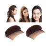 2Pcs Sponge Hair Pad Charming Bump It Up Volume Inserts Comb Base Bun Maker Do Beehive Hair Styler Insert Tool for Women Girl (Brown) view 1