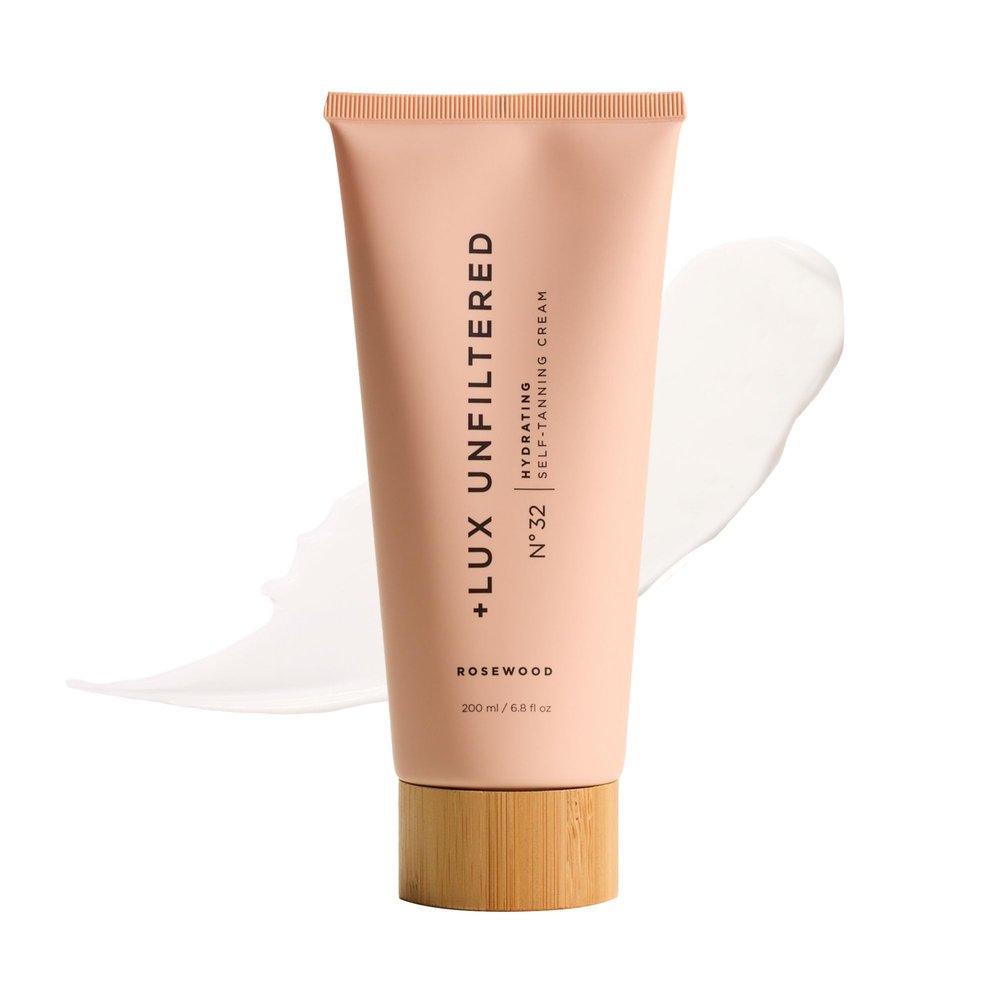 + Lux Unfiltered N32 Gradual Self Tanner, Hydrating Self Tanning Lotion with Shea Butter & Squalane - Non-Sticky, No Transfer, Natural-Looking Tan - Vegan & Cruelty-Free Sunless Tanner - Rosewood