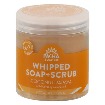 Pacha Soap Coconut Papaya Whipped Soap Scrub, 8 Oz