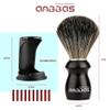 Anbbas Shaving Brush and Holder with Travel Case, Synthetic Badger Hair Ebony Handle Brush 3in1 Kit for Men view 4