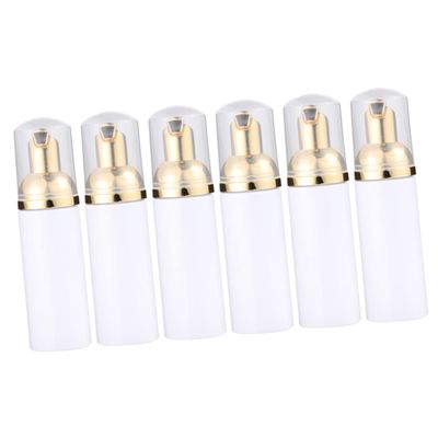 Beaupretty 6pcs Pump Dispenser Bottle White Pet Design Golden Pump Head for Shampoo Body Wash and Facial Products Travel-friendly and Refillable