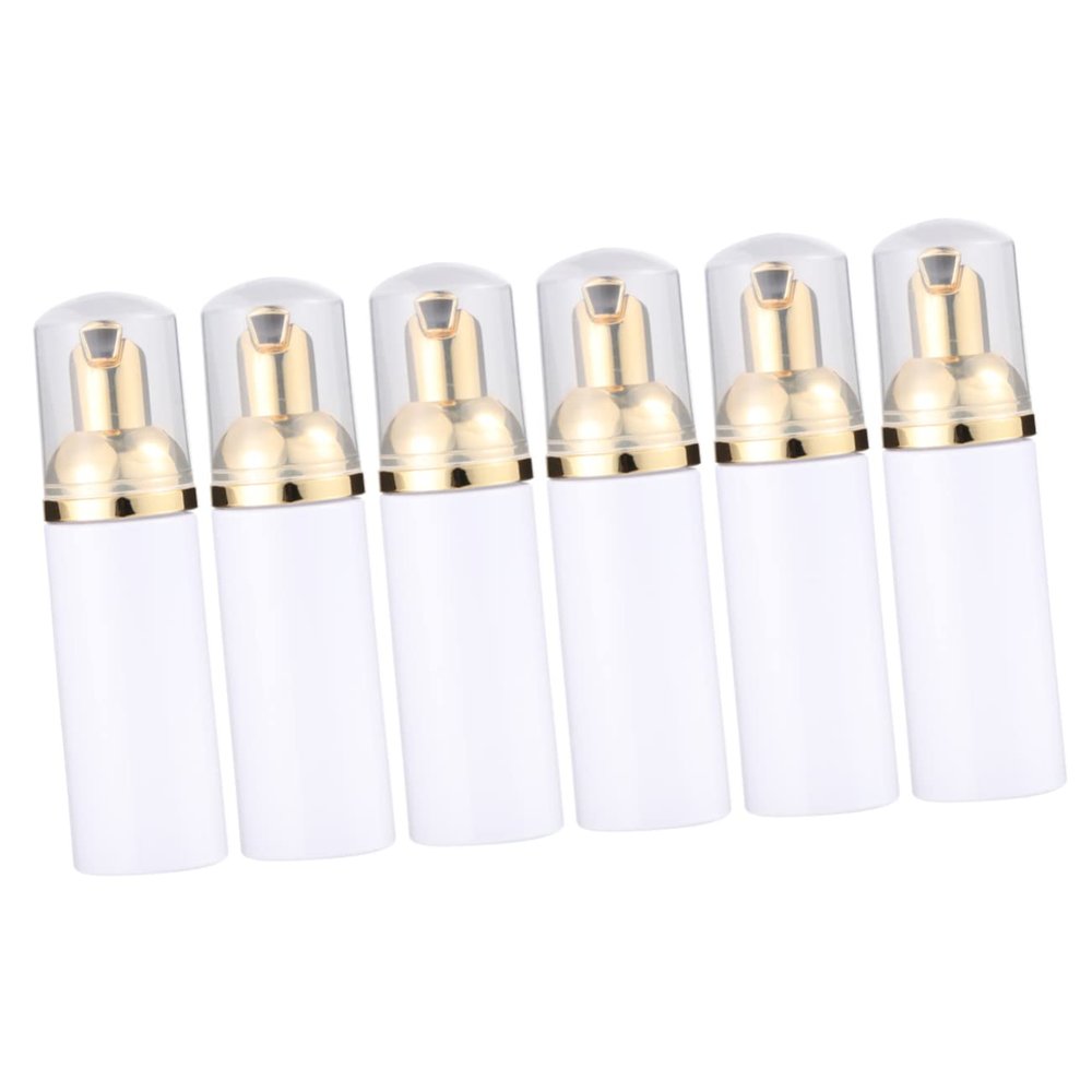 Beaupretty 6pcs Pump Dispenser Bottle White Pet Design Golden Pump Head for Shampoo Body Wash and Facial Products Travel-friendly and Refillable