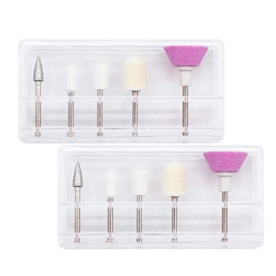 10pcs Nail Polishing Manicure Grinding Attachments for Electric Nail Drills for Natural and Sanding Supplies