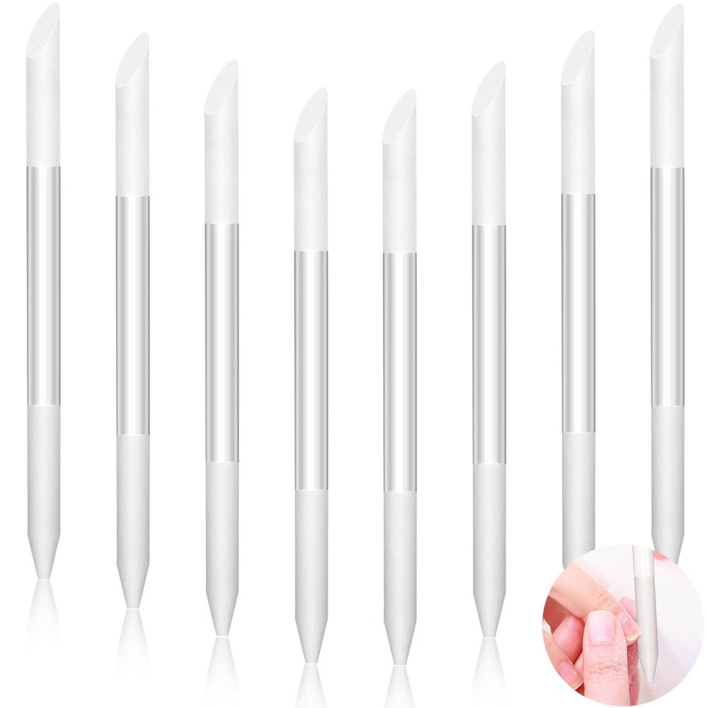 3 Pieces Glass Cuticle Pusher Cuticle Remover Glass Nail File Dual Ended Manicure Pedicure Tools for Nails Care(Transparent)