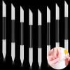 3 Pieces Glass Cuticle Pusher Cuticle Remover Glass Nail File Dual Ended Manicure Pedicure Tools for Nails Care(Transparent) view 2