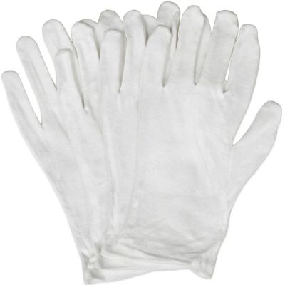 AnHua White Cotton Gloves for Cosmetic Moisturizing Coin Jewelry Inspection Spa Beauty (3 Pairs)