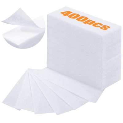 Blulu 400 Wax Strips Non Woven for All Skin Types Facial and Body Hair Removal Wax Paper Strips Epilating for Leg, Chest, Back, Intimate Area And Face 10 x 3.8 cm(White)
