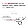 Kids Hair Cutting Scissors Set Professional 6.5 inch Saftey Round Head Hair cut Scissors Kit with Cutting Thinning Scissors Hairdressing Shears Set for Barber Salon red view 2