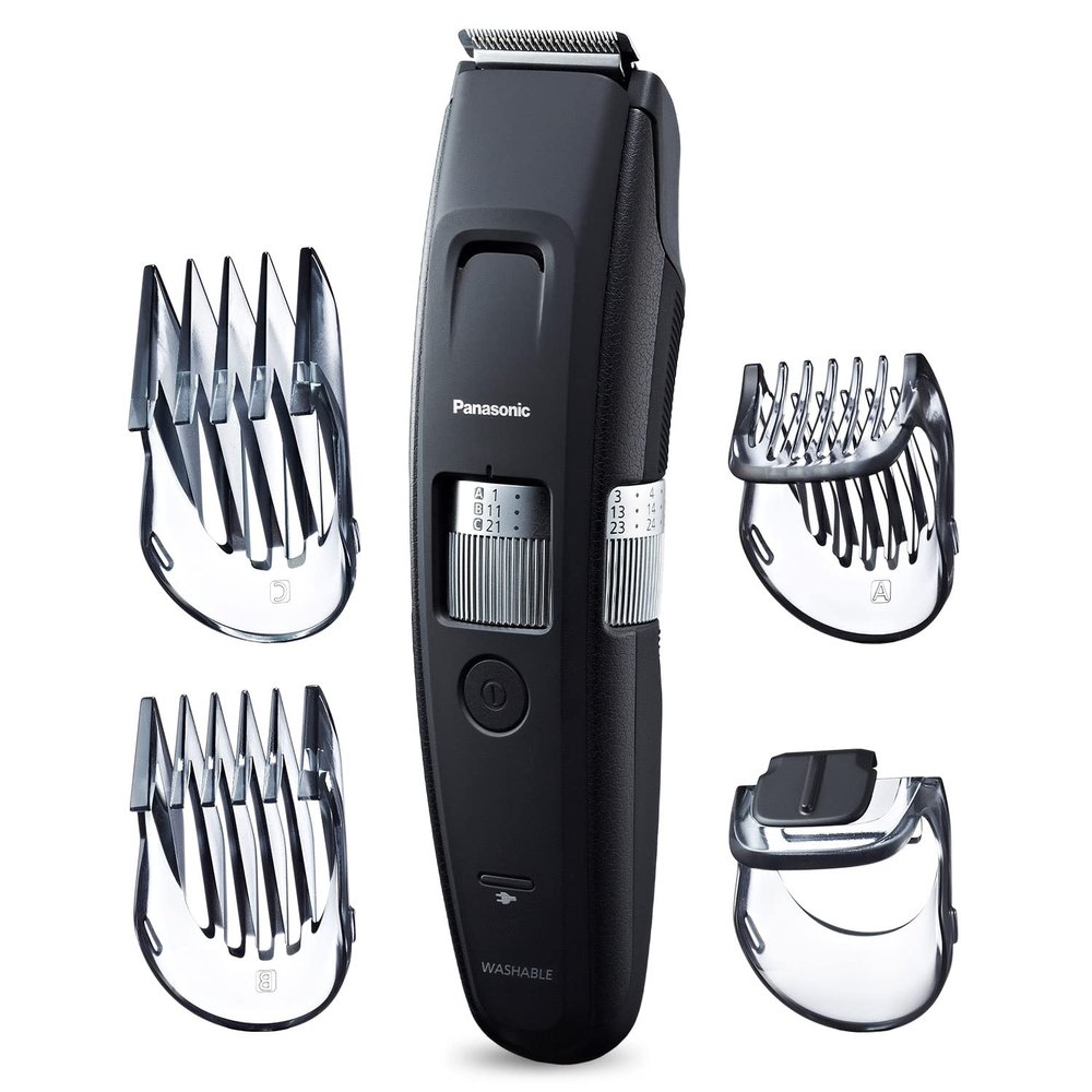 Panasonic Long Beard Trimmer for Men, 58 Length Settings and 4 Attachments to Cut and Detail, Corded or Cordless Beard Trimmer for Men  ER-GB96-K (Black)