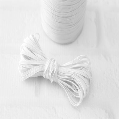 10-Yards 1/8 Inch Width Braided Elastic Band White Elastic String Heavy Stretch High Elasticity Elastic Band for Sewing Craft DIY - JJCUTIES (White 10 yrds)
