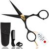 Premium Hand Forged Japanese Steel Hair Beard Mustache Scissors Cut Trim Groom Facial Hair Bangs (Black - 5.5") view 1