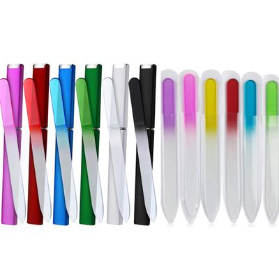12 Pack Glass Nail Files with Case Crystal Glass Fingernail Files Double Sided Glass Nail File Mixed Color Manicure Set Christmas Gifts Stocking Stuffers