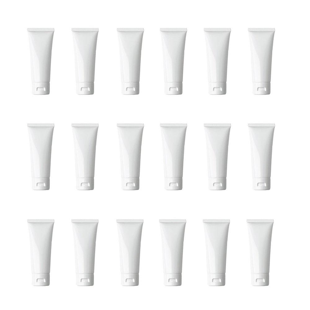 20Pcs 30ml/1oz Plastic Empty Refillable Travel Cosmetic Soft Tubes Squeeze Bottle Makeup Sample Container with Flip Cap for Lotion Cream Shampoo Toiletries Facial Cleanser