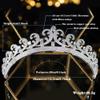 Jorsnovs Cubic Zirconia Royal Princess Diana Style Pearl Wedding Bridal Tiaras and Crowns CZ Pageant Headpieces Hair Jewelry (D-Silver) view 4