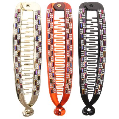 Beaupretty 3pcs Rhinestone Hair Clips for Women Fish-shaped Ponytail Holders Bright and Durable Hair Accessories for Parties and Everyday Style