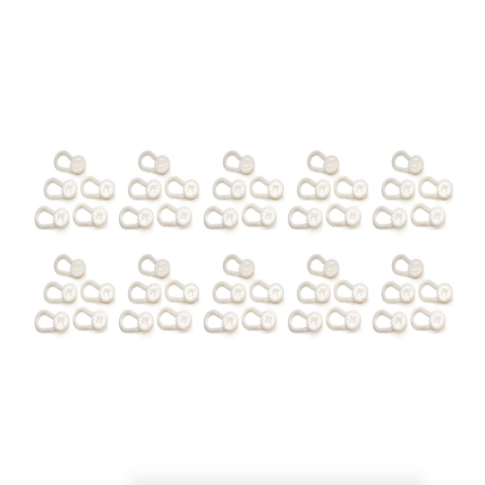50 x Button Pant Extender Family Pack - Adds 1" Extra Waistband Stretch To Pants, Shorts & Skirts - Transform Unused Clothes & Save On New - Ideal for Temporary Weight Change, Teens & Pregnancy White
