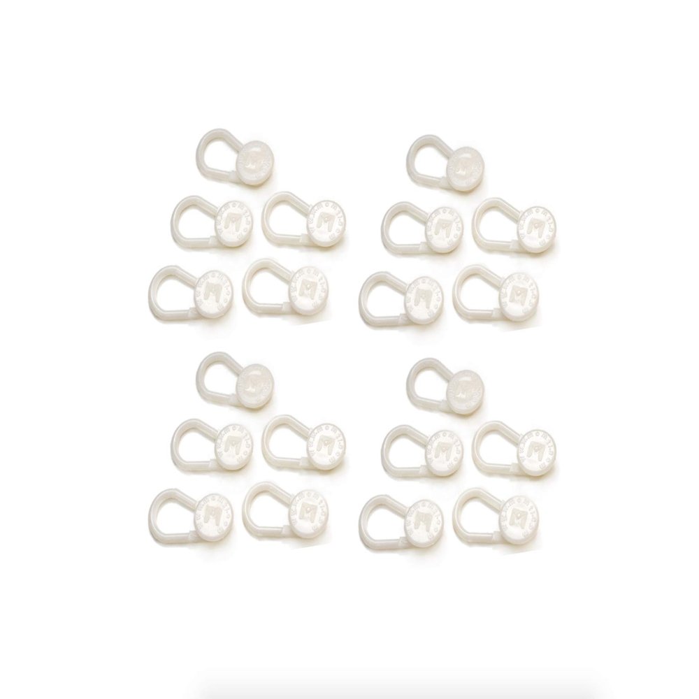 20 x Button Pant Extenders - Revives Your Whole Family's Clothes - Buttons On & Off In A Second - Perfect To Temporary Stretch Pants, Shorts & Skirts In The Stomach Area White