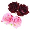 XZEN 2 Pcs Big Rose Flower Hair Side Comb Accessories For Women Girl Bridal Headdress (wine red+pink) view 1