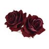 XZEN 2 Pcs Big Rose Flower Hair Side Comb Accessories For Women Girl Bridal Headdress (wine red+pink) view 2