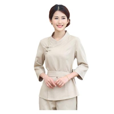 Beaupretty 1set Beige Beauty Technician Overalls for Spa and Salon Lightweight Pants Uniform for Hair Dyeing and Aesthetic Services Xxxl