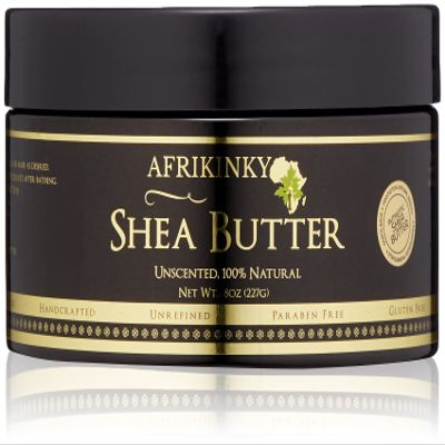 AFRIKINKY Shea Butter -Unrefined Pure Raw Grade A Ivory Authentic 8oz  Skin Nourishing, Moisturizing