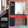 Artist hand Wall Mount Salon Station Barber Stations Styling Station Barber Beauty Spa Salon Equipment Set with Mirror,Left Shelf (Black/Red) view 2