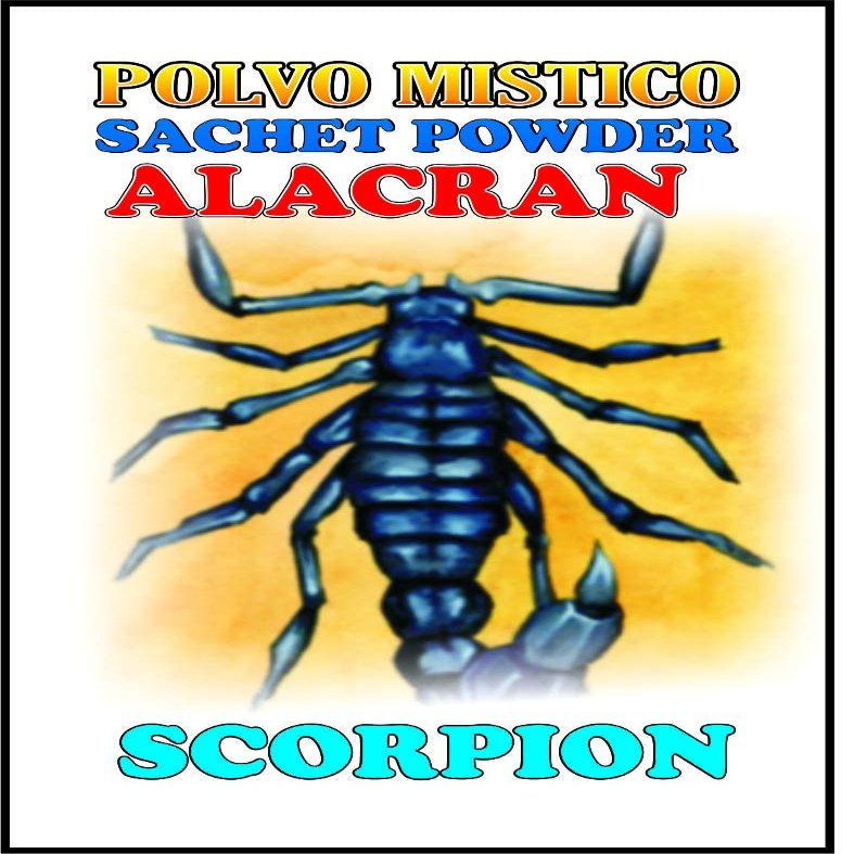 6 PIECES BRYBRADAN SCORPION POWDER/ALACRAN POLVO EN BOLSA 1/2 OZ 14 GR