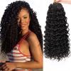 18inch Synthetic Deep Twist Crochet hair Bohemian Crochet Braids Natural Black Deep Wave Braiding hair Extensions (7Packs,1B) view 1