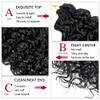 18inch Synthetic Deep Twist Crochet hair Bohemian Crochet Braids Natural Black Deep Wave Braiding hair Extensions (7Packs,1B) view 3