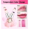 Btspring Clear Flower Jelly Lipstick, 6 Packs Nutritious Moisturizer Lip Balm Temperature Color Change Lipstick Matte Long Lasting Lip Gloss (Pink) view 2
