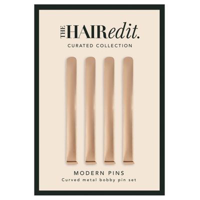 The Hair Edit Modern Bobby Pins - Gold Metal Fashion Hair Clips, 4 pack