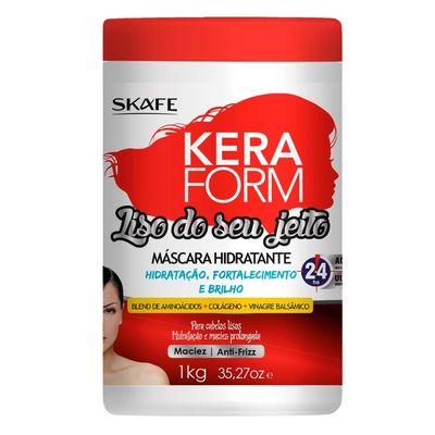 Skafe - Linha Keraform (Tratamento) - Mascara Hidratante Liso Do Seu Jeito 1 Kg - (Keraform (Treatment) Collection - Straight Your Way Mask Net 32.27 Oz)
