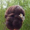1 pc Small White Flower Orchid Hair Pin for Women Tropical Wedding Hawaiian Bridal Accessory view 2